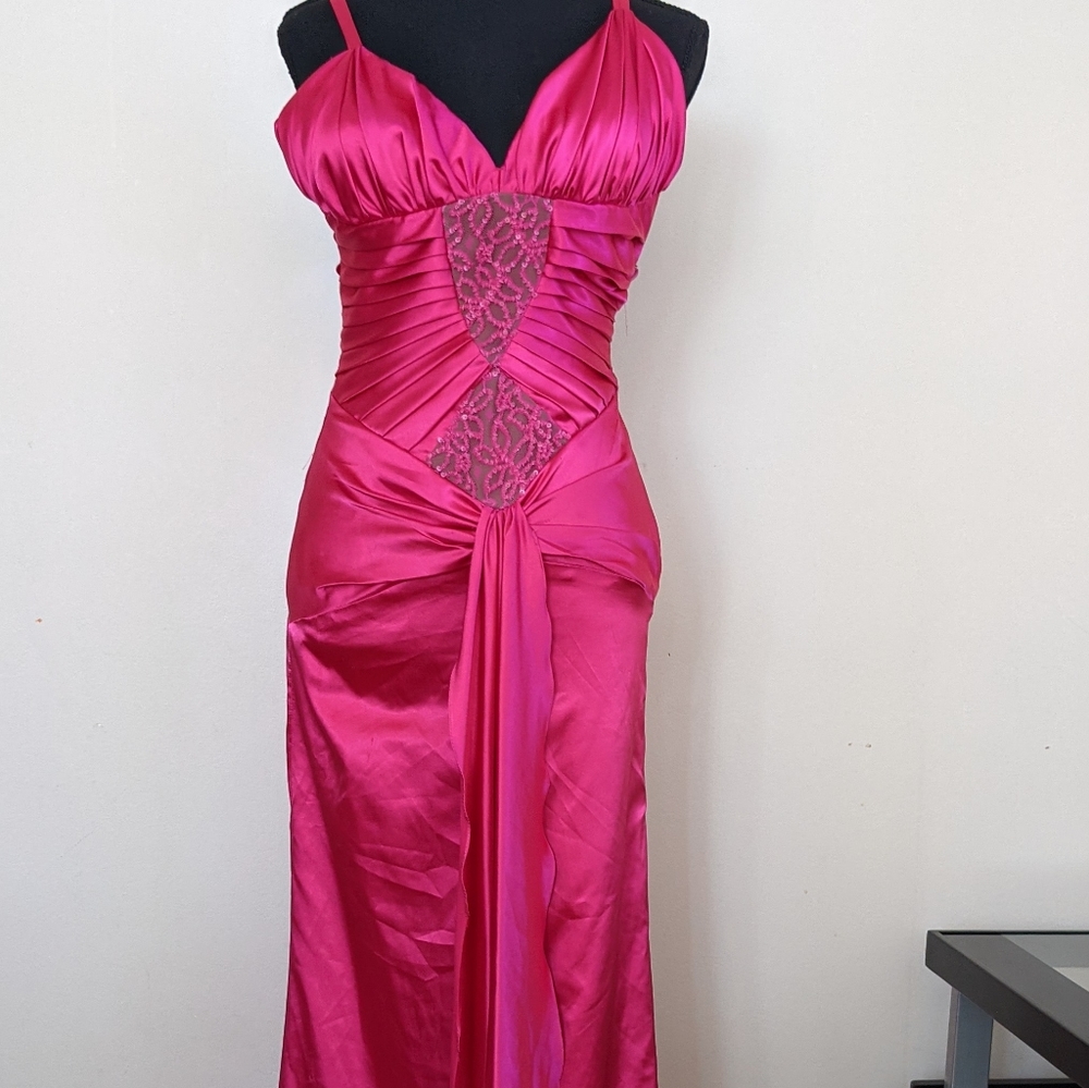 Satin Rouge Dress Evening Gown Pink Size 2. Prom Dress Birthday party dress